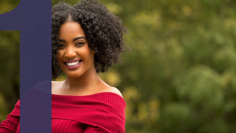 Beautiful confident African American woman smiling